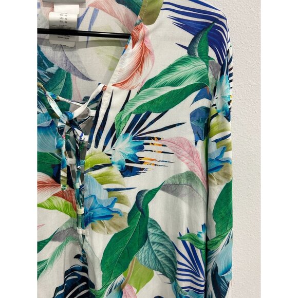 La Blanca In the Moment Lace Up V-Neck Cover Up Swim Dress Blue Green Sz Medium - Picture 6 of 11